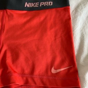 Coral nike pro spandex athletic shorts